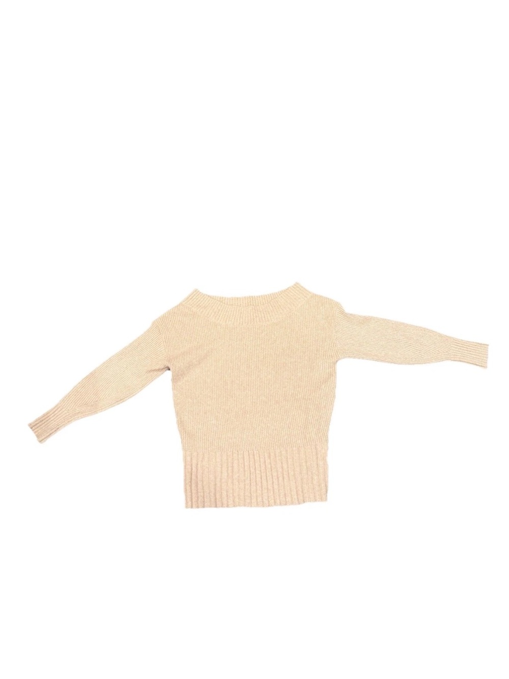 Chelsea28 Tan scoop Neck Sweater Ribbed Knit Size Xs